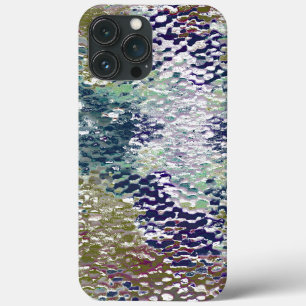 Stains and splatters of paint under hammered glass iPhone 13 pro max case