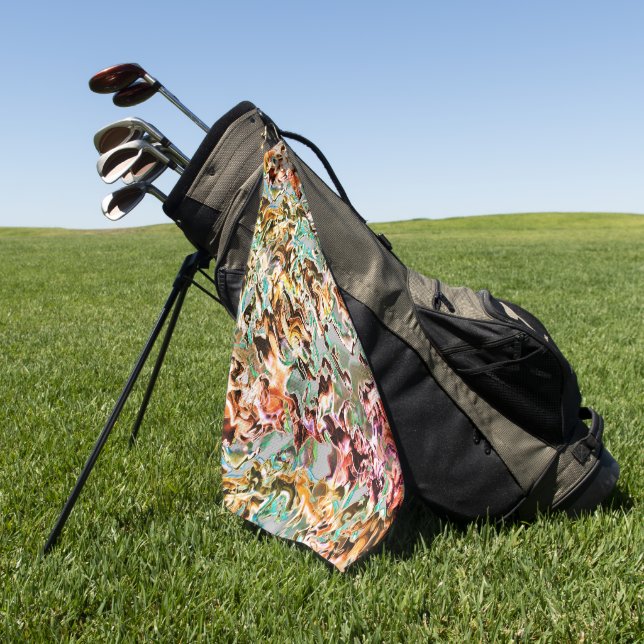 Stains with gradient or fume, orange to coloured golf towel (Green)