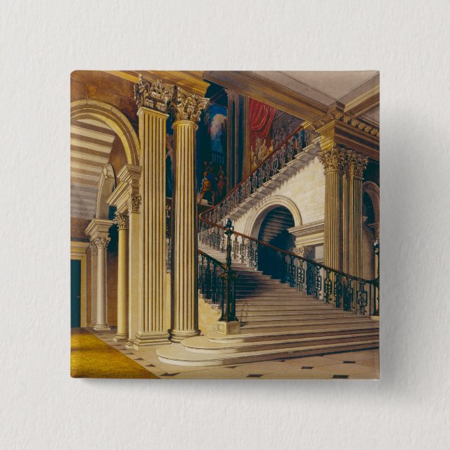 Stair Case, Buckingham House, from 'The History of 15 Cm Square Badge (Front)