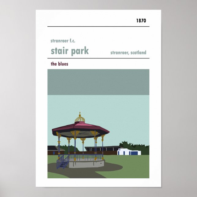 Stair Park, Stranraer. Stadium Print (Front)