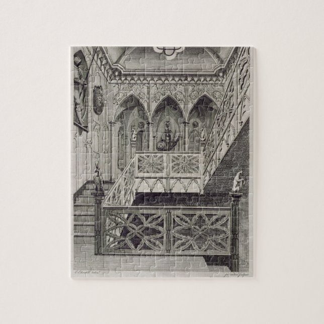 Staircase at Strawberry Hill, engraved by J. Newto Jigsaw Puzzle (Vertical)