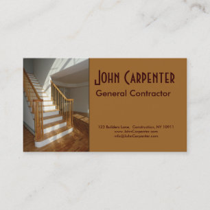 Staircase in new construction home business card