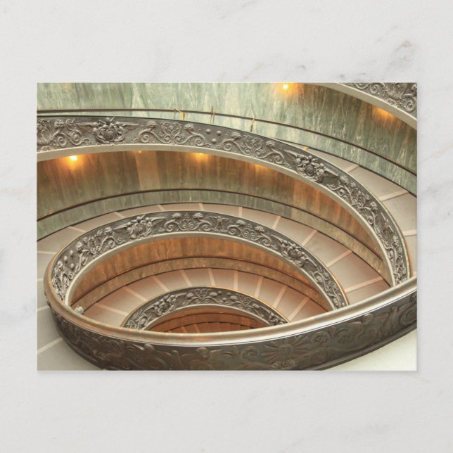 Staircase in Vatican Museum Postcard (Front)