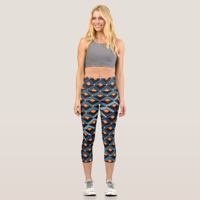 Stairs in Stairs pattern Altona Capri Leggings (Front)