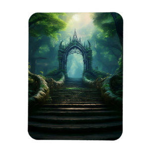 Stairs to Ancient Gate in Enchanted Forest Magnet