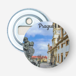 Stairs with stone angels at Loreto Prague church Bottle Opener