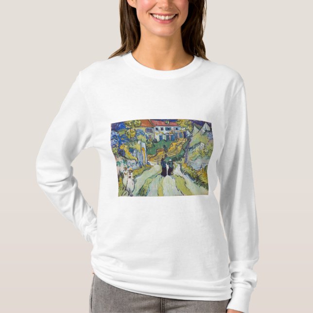 Stairway at Auvers 1890 by Vincent van Gogh T-Shirt (Front)