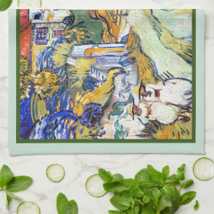 Stairway at Auvers by Vincent Van Gogh   Tea Towel