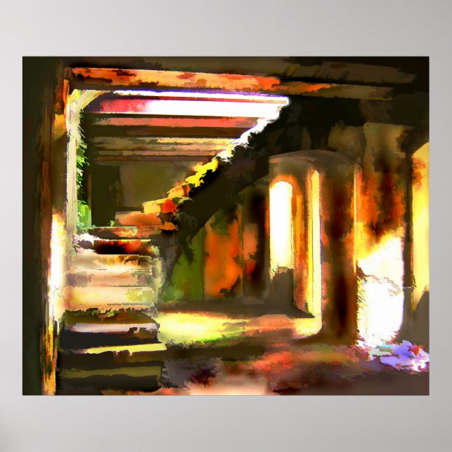 Stairway to an Empty Basement Poster (Front)