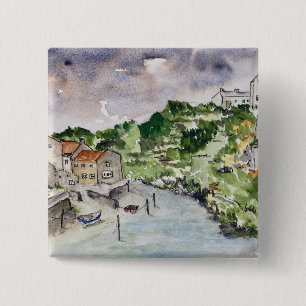 Staithes Beck Whitby 15 Cm Square Badge