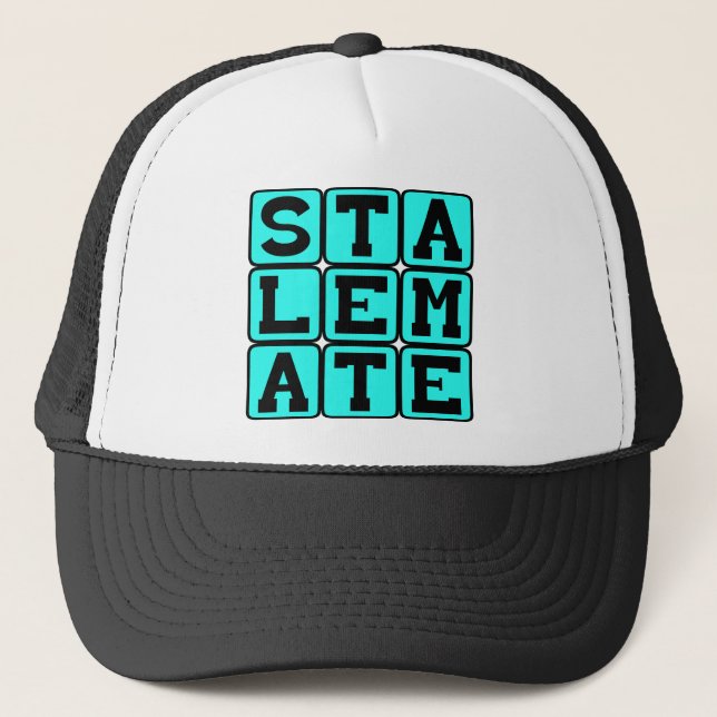 Stalemate, Competitive Standstill in Chess Trucker Hat (Front)