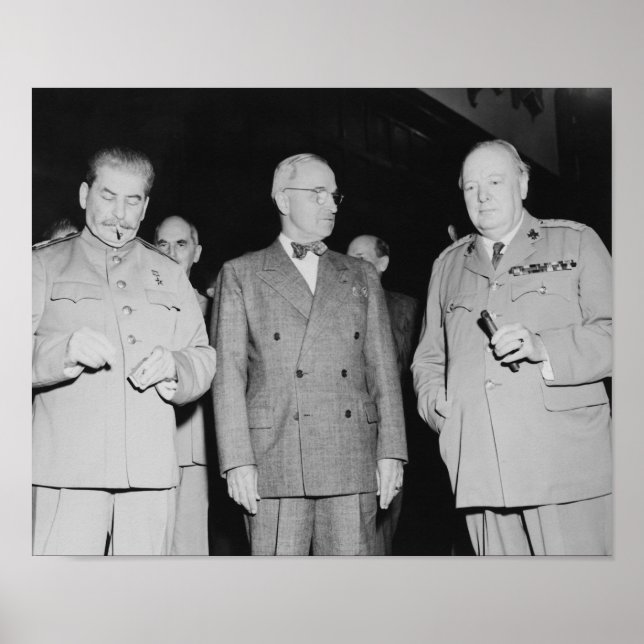Stalin, Truman, And Churchill -- WW2 Photo Poster (Front)