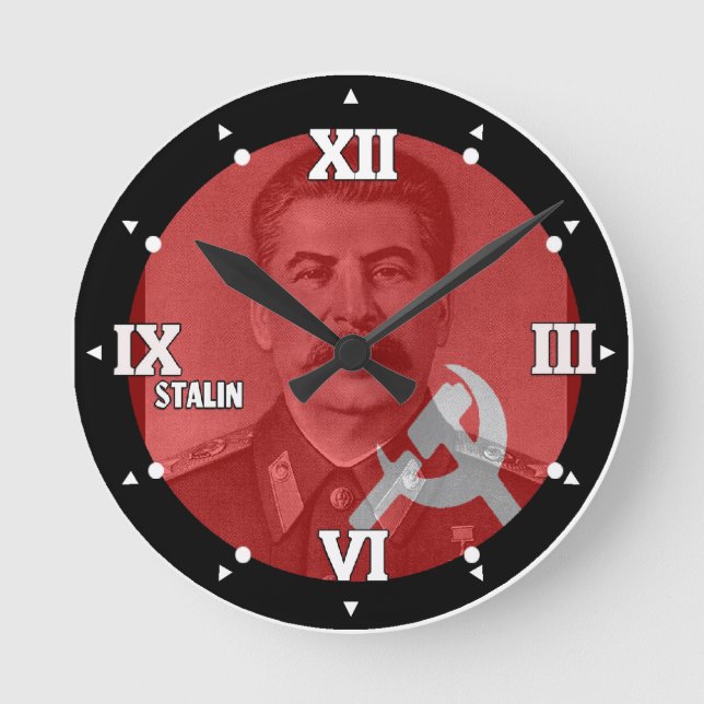 Stalin USSR Communist CCCP History Figure Watch Round Clock (Front)