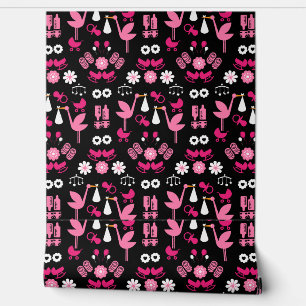 Stalk Delivery Twin Baby Room Wallpaper