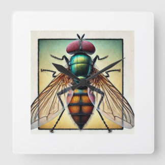 Stalk Eyed Fly 310724IREF202 - Watercolor Square Wall Clock