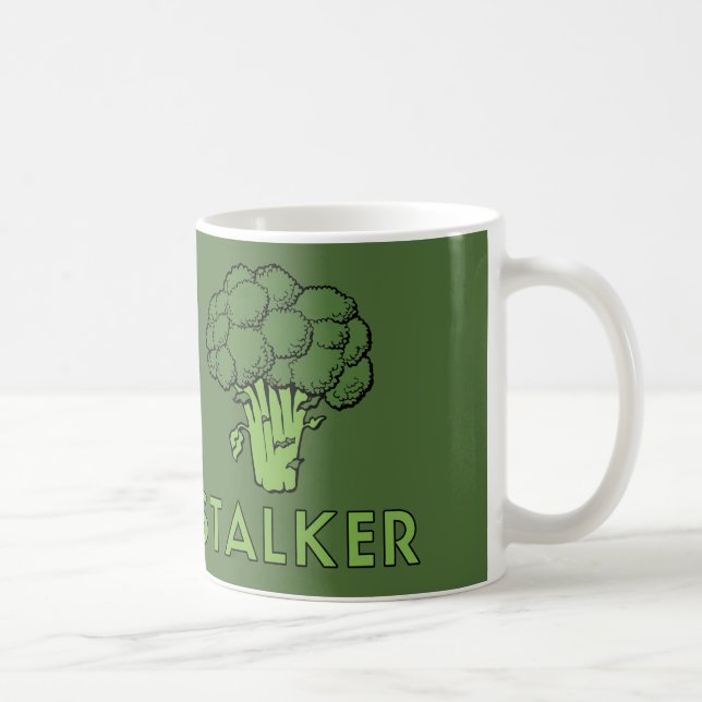 STALKER Funny Broccoli Fun Humour Pun Coffee Mug (Right)