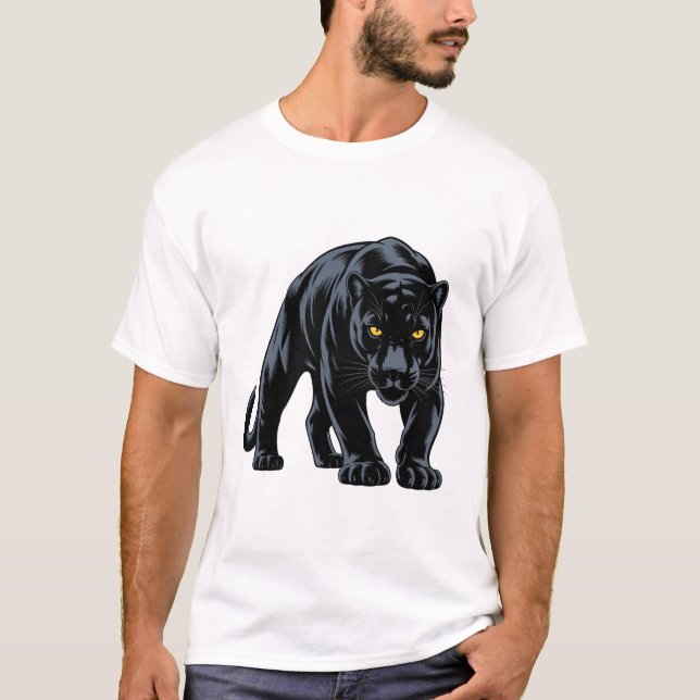 Stalking Black Panther Mascot T-Shirt (Front)