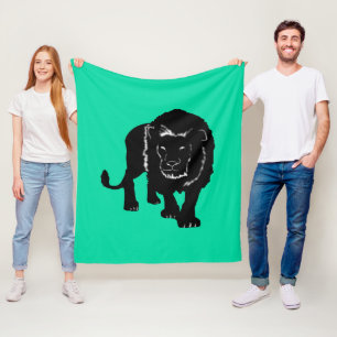 Stalking Lion Fleece Blanket
