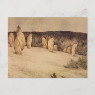 Stalks of Grain in Moonlight Postcard