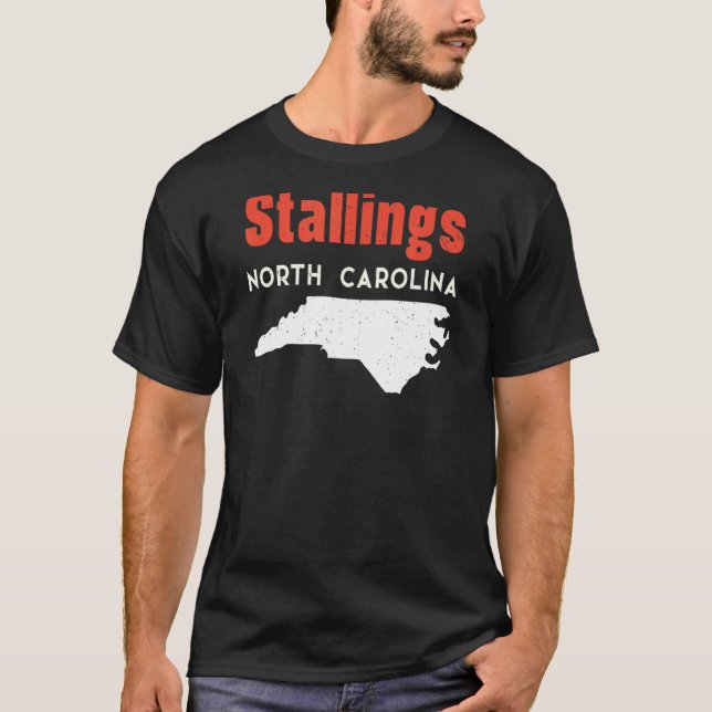 Stallings North Carolina USA State America Travel T-Shirt (Front)