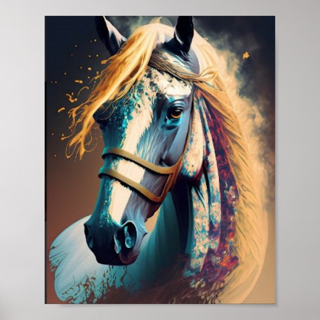 Stallion Abstract Art Poster (Front)