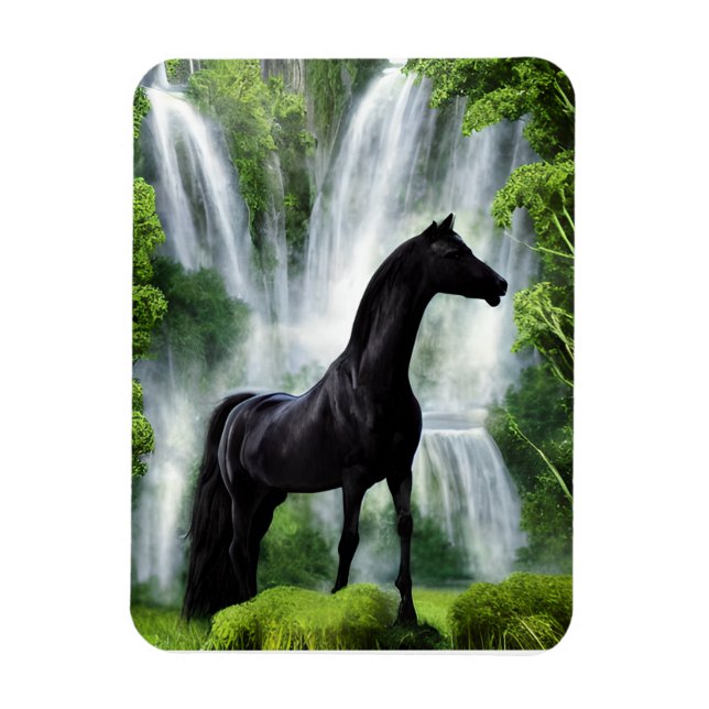 Stallion and Waterfalls  Magnet (Vertical)