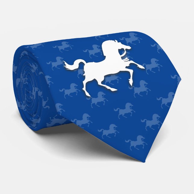 Stallion Horse | Deep Blue Tie (Rolled)