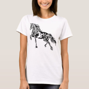 Stallion Horse Motif Elegant Mane Animals colourfu T-Shirt