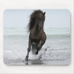 Stallion Running On Beach North Atlantic Mouse Pad