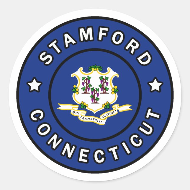 Stamford Connecticut Classic Round Sticker (Front)