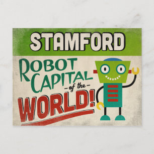 Stamford Connecticut Robot - Funny Vintage Postcard