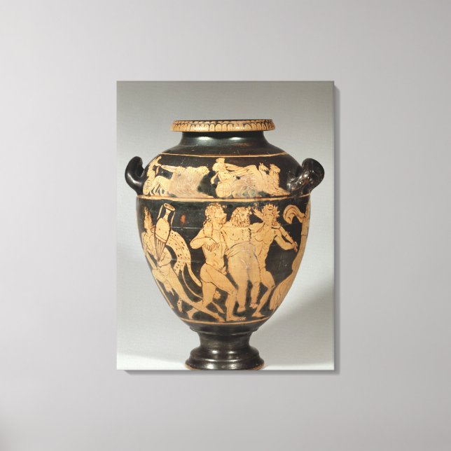 Stamnos, Dionysiac scene, Etruscan red-figured per Canvas Print (Front)