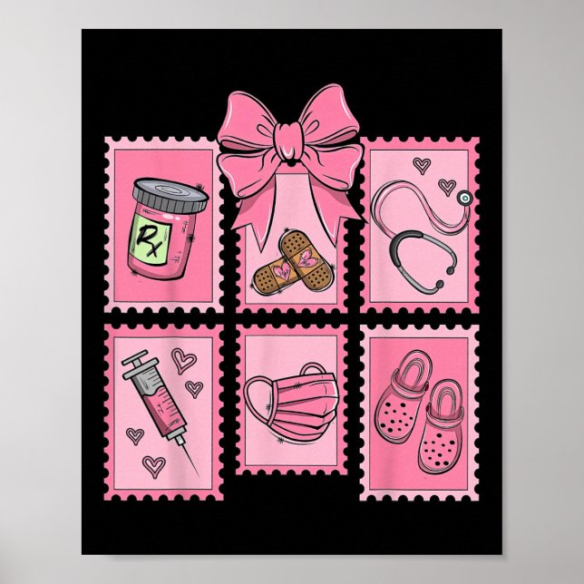 Stamp Bow Pharmacy Pill Cpht Pharmacist Technician Poster (Front)