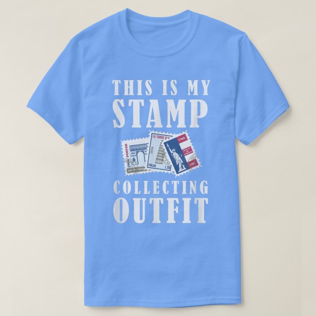 Stamp Collecting Funny Collector Philatelist Posta T-Shirt (Design Front)