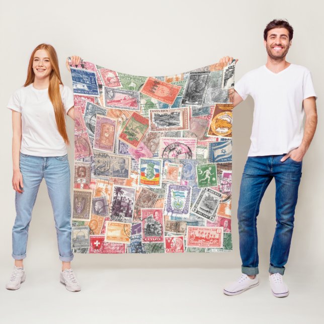 Stamp Collection Blanket for Traveller Lovers (In Situ)