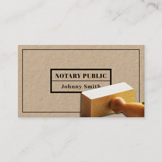 Stamp frame notary and legal service  business car business card (Front)