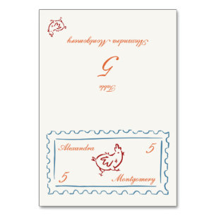 Stamp Hand Drawn Meal Choice Wedding Place Card