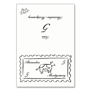 Stamp Hand Drawn Meal Choice Wedding Place Card