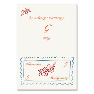 Stamp Hand Drawn Meal Choice Wedding Place Card