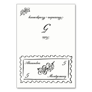 Stamp Hand Drawn Meal Choice Wedding Place Card