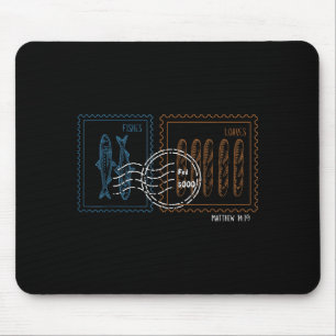 Stamp Loaves And Fishes Bible Verse Matthew 14;19 Mouse Pad