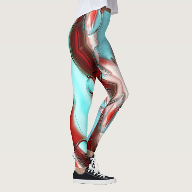 Stamp of crystal lines over sandy mountain texture leggings (Right)