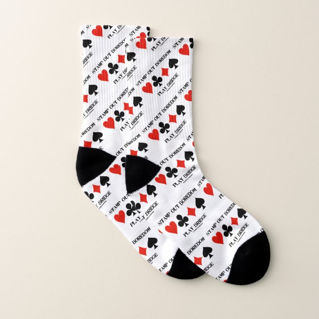 Stamp Out Boredom Play Bridge Four Card Suits Socks (Pair)