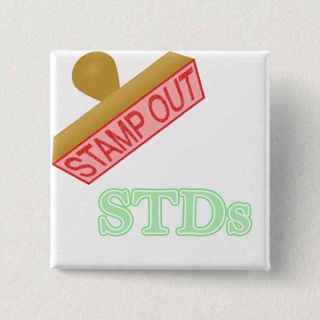Stamp Out STDs 15 Cm Square Badge (Front)