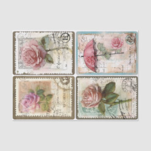 Stamp Roses Tissue Paper