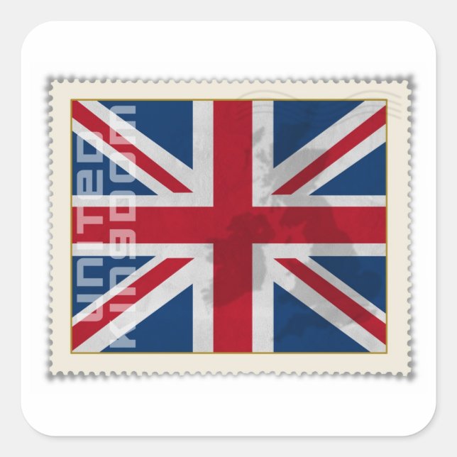 Stamp United Kingdom Square Sticker (Front)