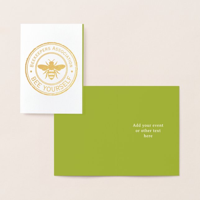 Stamp - YOUR TEXT - BEE 1 - Fan Fun Foil Card (Display)