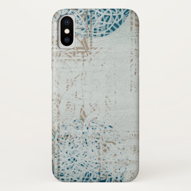 Stamped Celtic Design in White, Tan and Blue Case-Mate iPhone Case (Back)