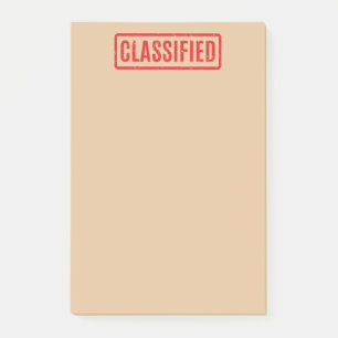 Stamped Classified Post-it Notes