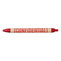 Stamped Confidential Black Ink Pen